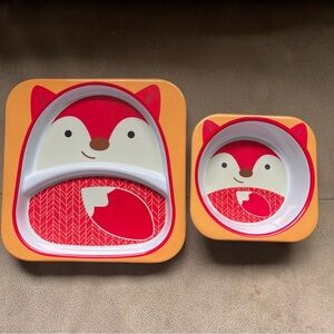 Skip Hop Fox Plate, Bowl and Water Bottle Set